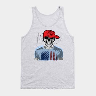 Best Skull T Shirt American Flag tee shirts Gifts Tank Top